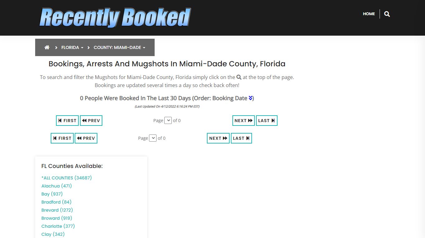 Recent bookings, Arrests, Mugshots in Miami-Dade County, Florida